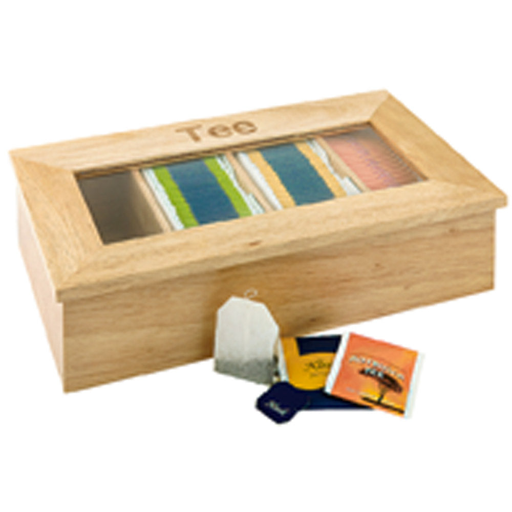 Teebox 33,5 x 20 x 9 cm - 4-fach - Natur