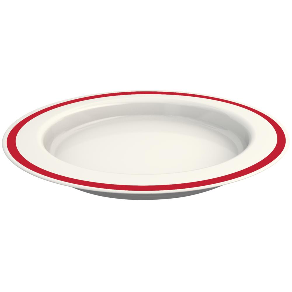 MODELL 921 - VITAL Teller, Menü- Ø 27 x 3 cm - Rand Rot (SAN-Kunststoff)