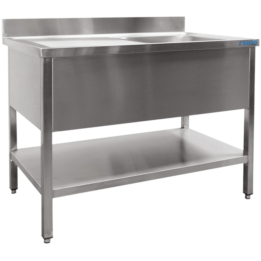 Edelstahl Spültisch - 1 Becken rechts - 1200 x 700 x 850 mm
