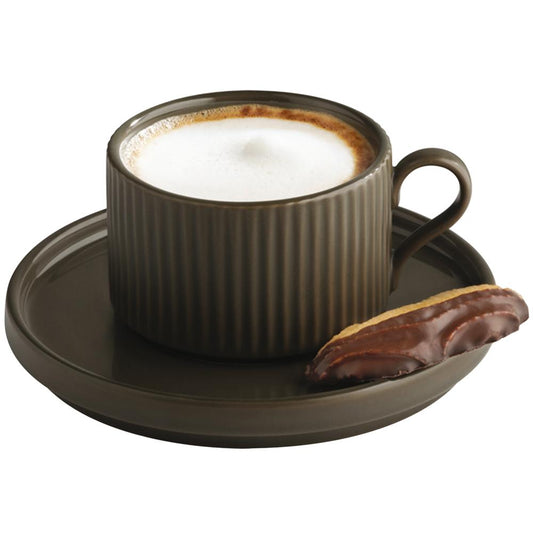 THE GRID Cappuccinotasse - 9 x 6 cm - 20 cl - Porzellan, Mud
