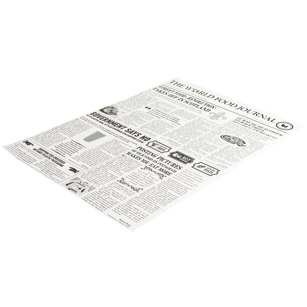 SNACK-HOLDER - Wachspapier Motiv Zeitung, 35 x 25 cm (500 Blatt / Karton)