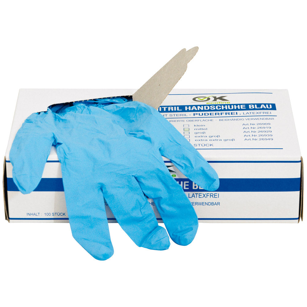 Einmalhandschuhe Nitril, puderfrei & latexfrei 100 Stück Größe L
