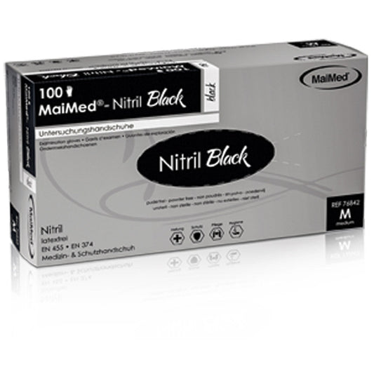 Nitril-Einmalhandschuhe, schwarz ungepudert - Größe S (100 Stück)