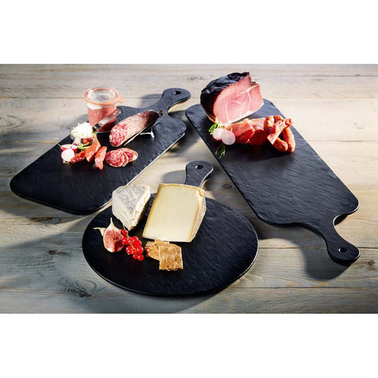 SLATE Platte 48 x 20 cm mit Griff 13 cm - Melamin - Schieferoptik