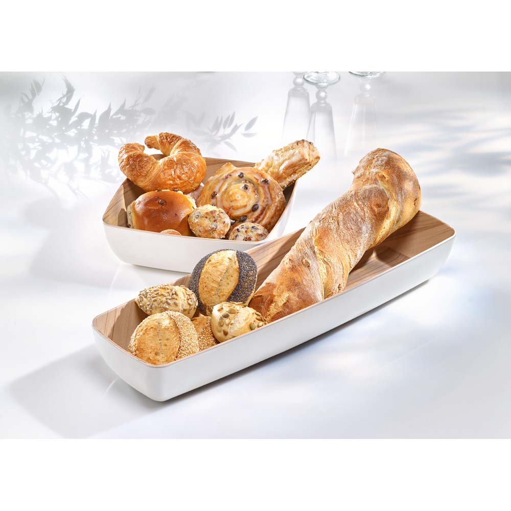 FRIDA Schüssel GN 2/4 - 53 x 16,2 x 7,5 cm - Melamin - (0,5 l) - Holz/Weiß