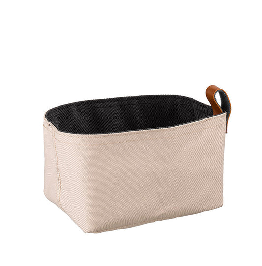 Brottasche beige/schwarz - Kunstfaser - 19 x 11 x 10,5 cm