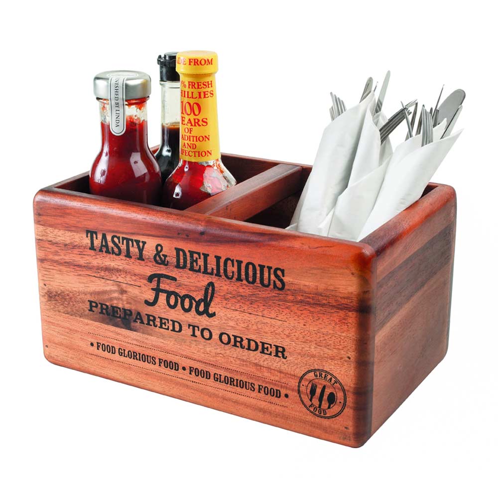 VINTAGE Organizer mit Kreidetafel - 27 x 17 x 14 cm