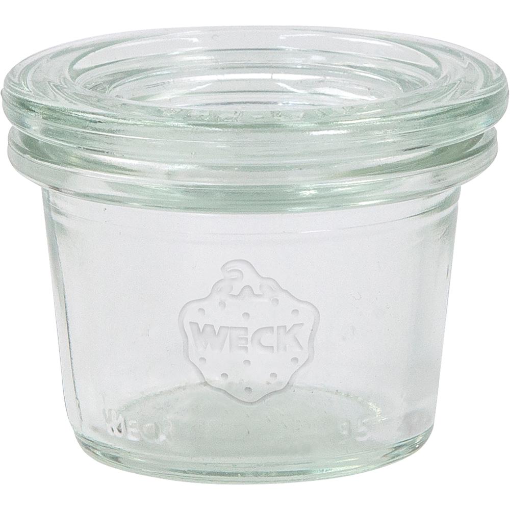 WECK Glas # 756 - Inhalt 35 ml (12er Set mit Deckel / Rundrand 40 mm - Ø 4 x 3,7 cm)