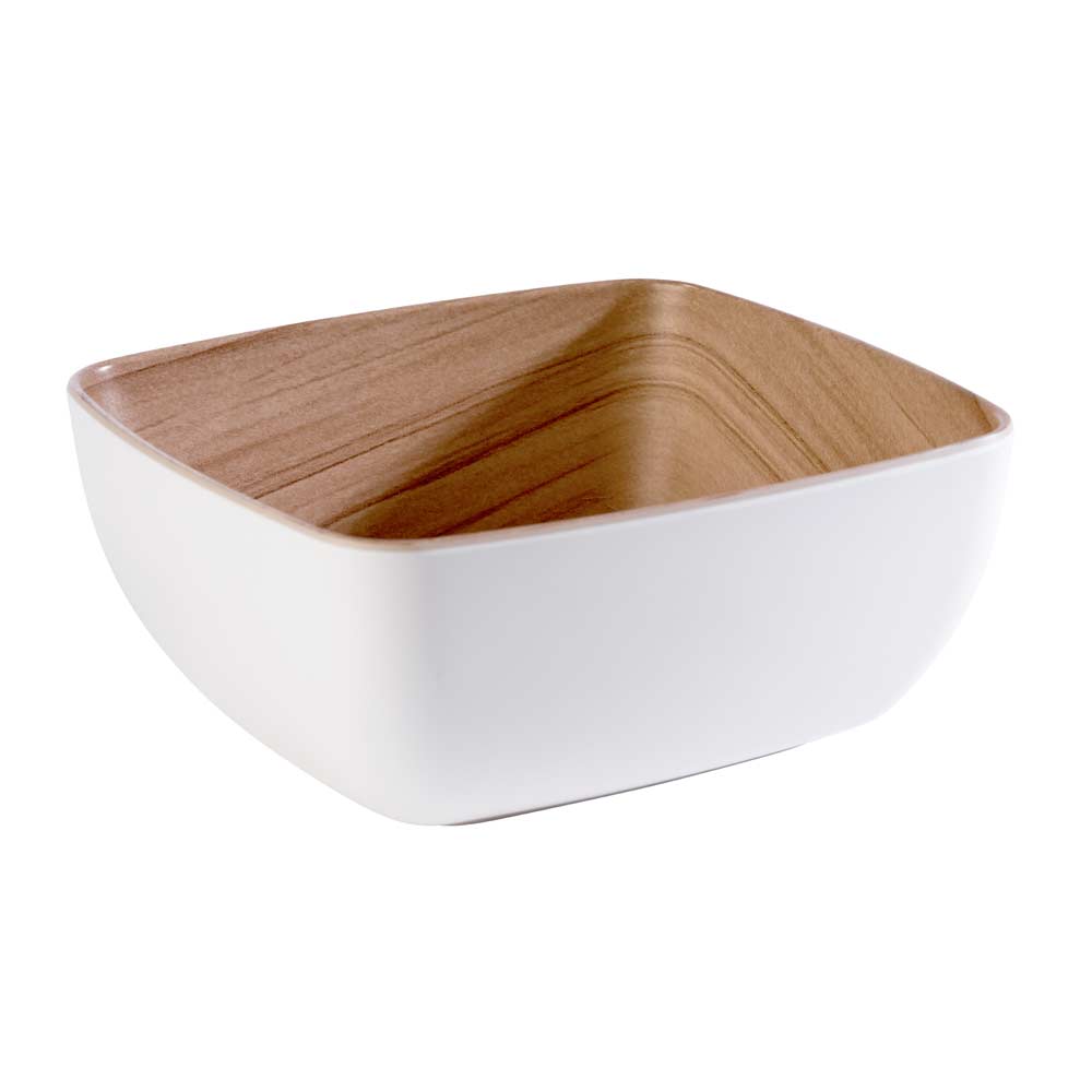 FRIDA Schüssel GN 1/6 - 17,6 x 16,2 x 7,5 cm - Melamin - (1l) - Holz/Weiß