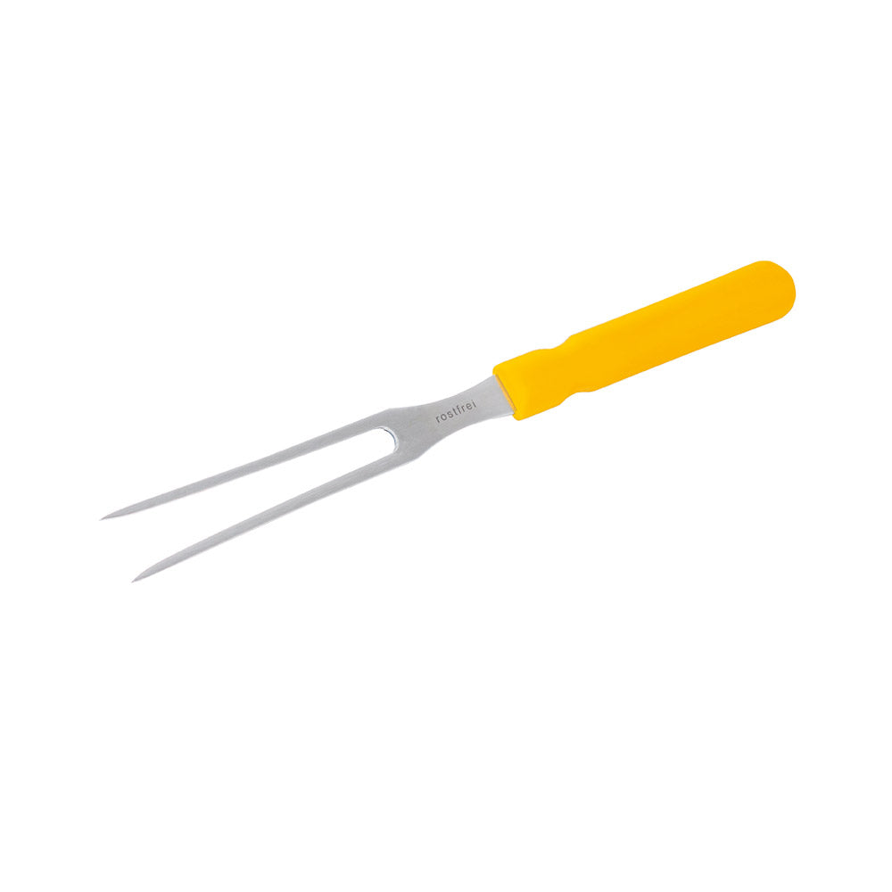 Aufschnittgabel 24 cm - Griff Gelb (13 cm Zinken)