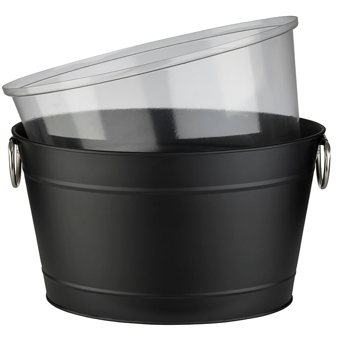 TIN Getränkewanne verzinkt - 40 x 28 x 22 cm (Inhalt 11 l) - Schwarz