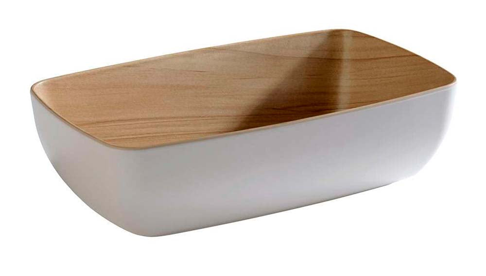 FRIDA Schüssel GN 1/4 - Melamin - (1,8 l) - Holz/Weiß