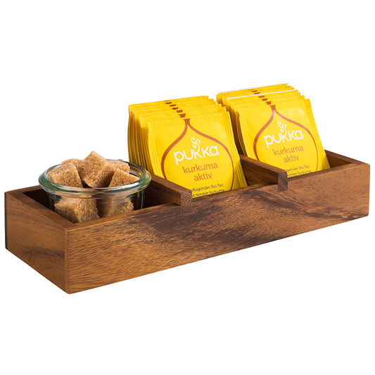 ACACIA Tischbehälter für Weck-Gläser 23,5 x 8,5 x 4,5 cm mit 3 Fächern