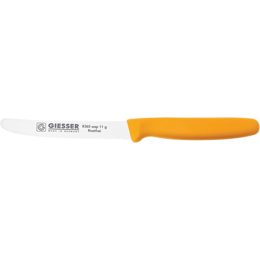 COLORATO Allzweckmesser - 21,5 cm Klinge 11 cm (Wellenschliff) Hellorange