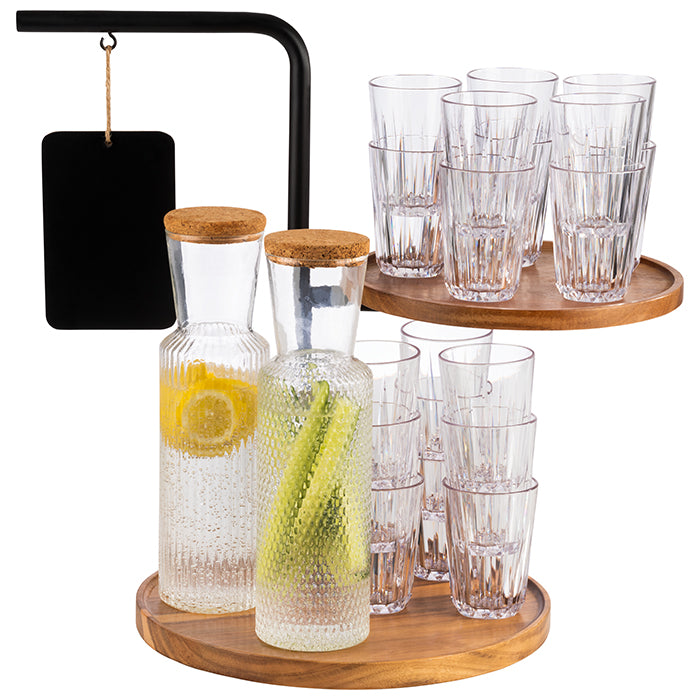 ALL ROUNDER Etagère 2 - stufige - 30 x 47 cm - Schwarz, Braun - Metall/Holz