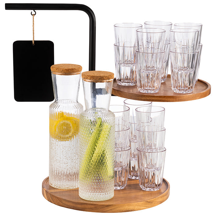 ALL ROUNDER Etagère 2 - stufige - 30 x 47 cm - Schwarz, Braun - Metall/Holz