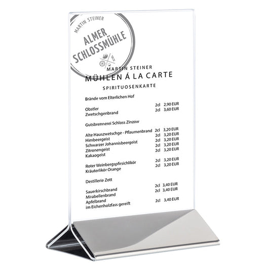 SIGN Kartenhalter, 2 - teilig - 21 x 7 x 32 cm - Transparent, Edelstahl