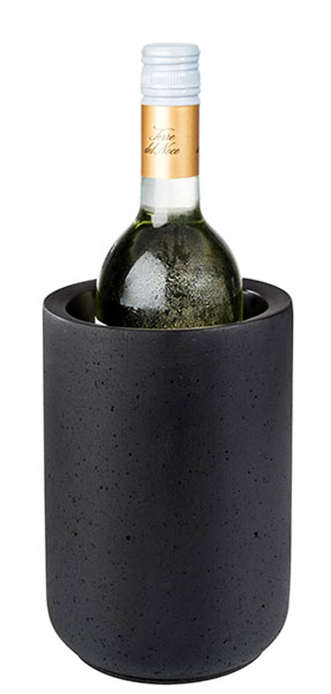 ELEMENT - Flaschenkühler - Ø 12 x 19 cm - Schwarz - Beton