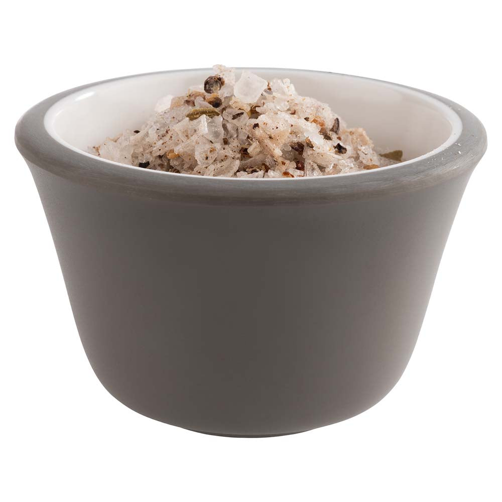 Dipschälchen - (Ø 6 x 4 cm - 0,04l) - Melamin - Weiß/Grau (6 Stück)