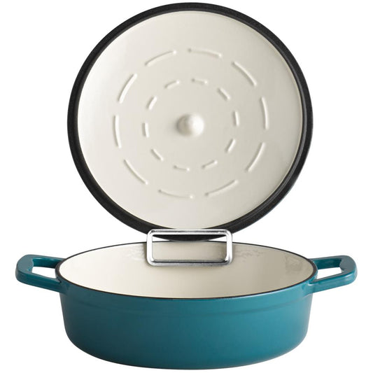 5 STARS Gusseisenbräter mit Deckel - 2,5 l - (Ø 25 x 7 cm)- Türkis