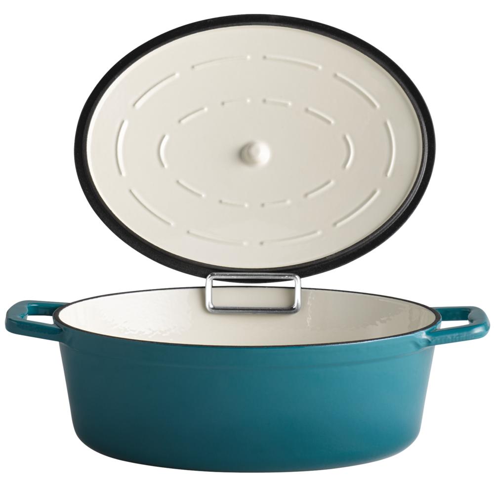 5 STARS Gusseisenbräter mit Deckel - 5 l - (33 x 25 cm) - Türkis
