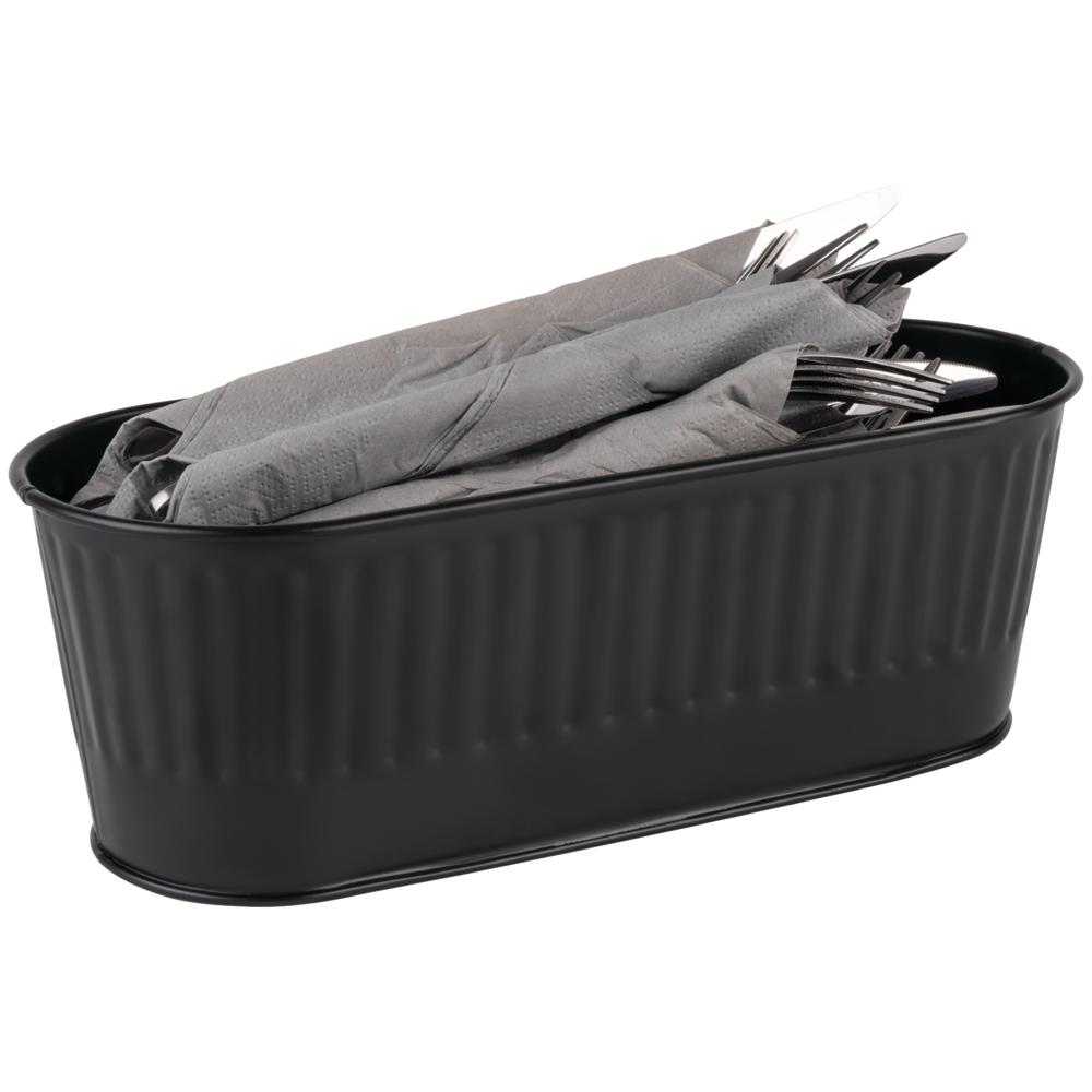 UTENSILO Besteckkorb - 2 l - (29,5 x 12 x 10 cm) - 18/0 - Schwarz