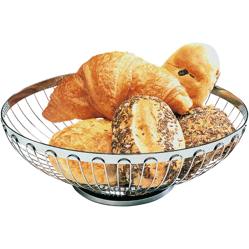 Ovaler Brot- und Obstkorb - 19 x 24 x 8,5 cm - Edelstahl