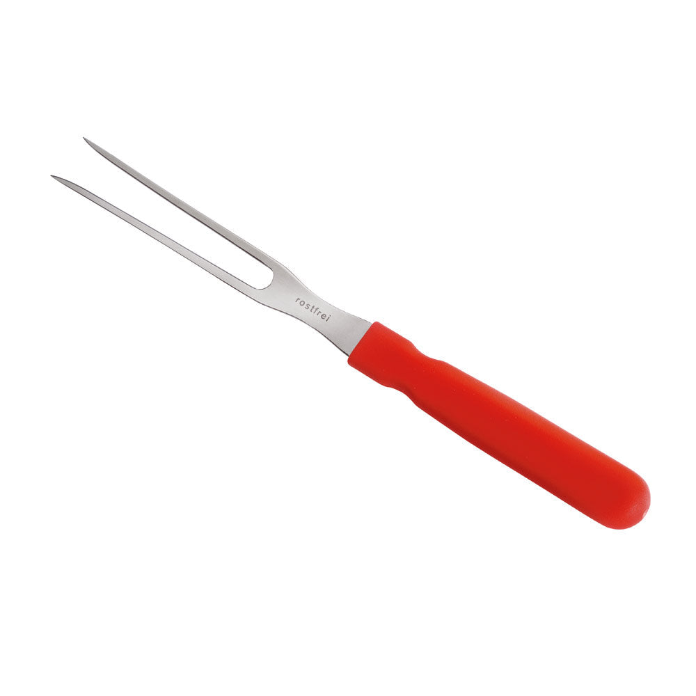 Aufschnittgabel 24 cm - Griff Rot (13 cm Zinken)