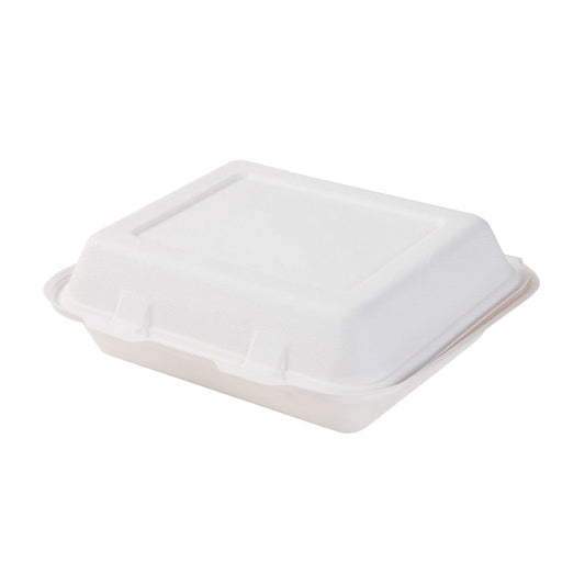 GREENHORN Zuckerrohr Klappdeckel-Behälter 22 x 18,5 x 7 cm- Inhalt 1655 ml (50 Stück)