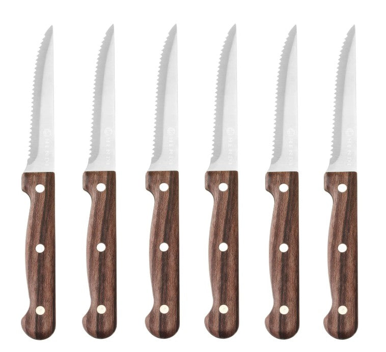 Steakmesser, braun - 21 cm (Set mit 6 Stück)