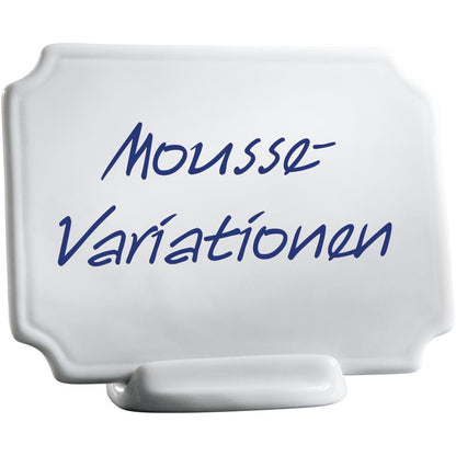 Buffetschild Porzellan mit Fuß - Größe 10 x 7,5 cm