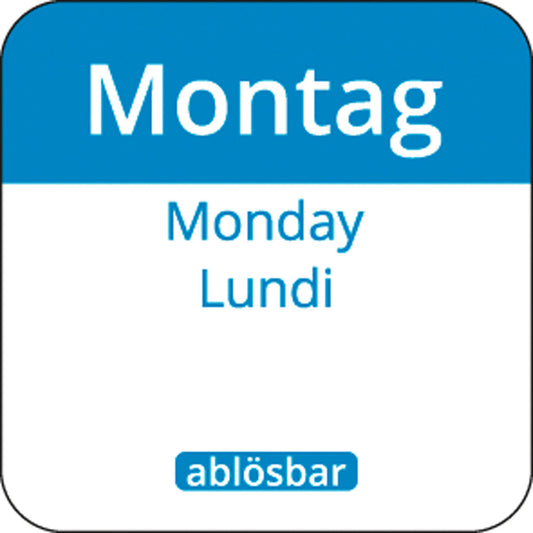 Tages-Etiketten 1" ablösbar - "Montag" (1.000 Stück)
