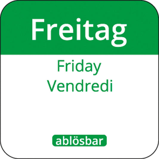 Tages-Etiketten 1" ablösbar - "Freitag" (1.000 Stück)