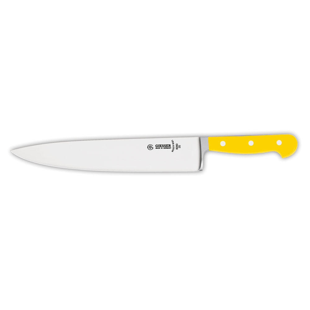 Geschm. Kochmesser breit 25 cm - POM-Griff Gelb