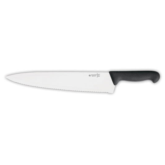 Kochmesser - Klinge 31 cm (Wellenschliff) - Schwarz
