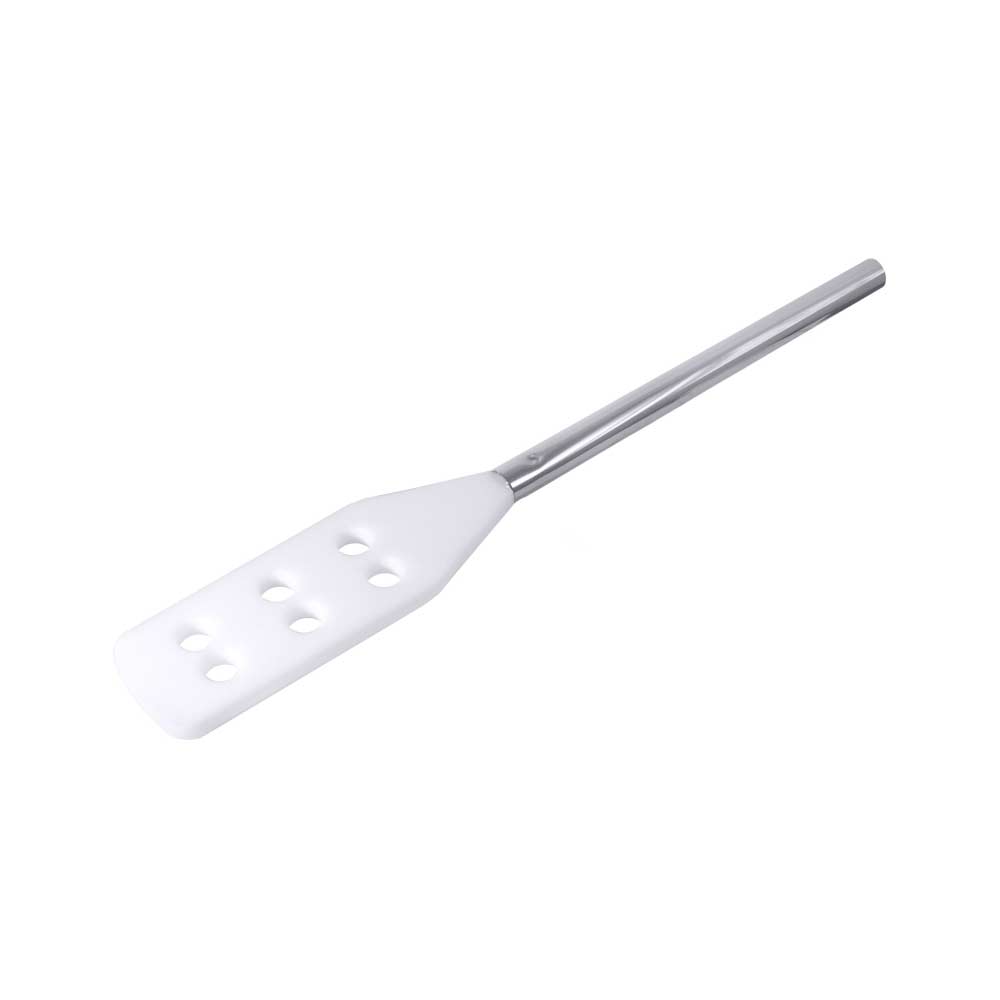 Rührspatel Edelstahl/PP perforiert - 32 x 11 cm, Länge 150 cm
