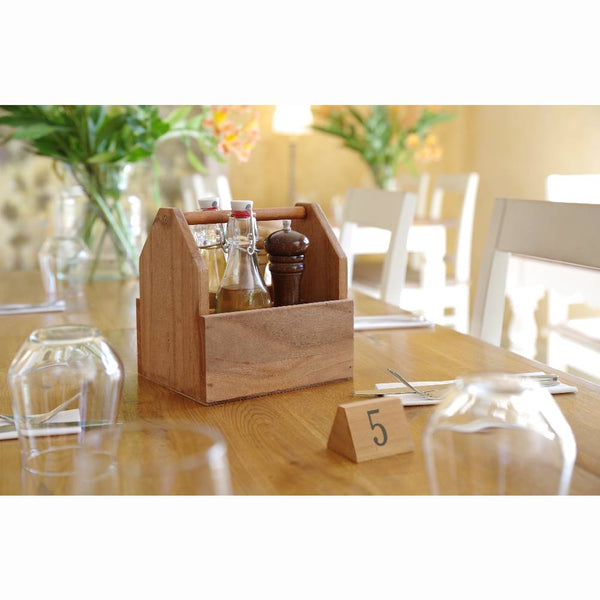Organizer 2-Fach - Holz mit Henkel - 19 x 16 x 20 cm