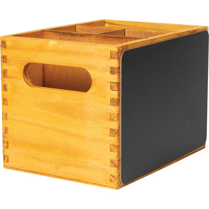 Organizer 4-Fach - Holz mit Kreidetafel 21 x 15 x 15 cm