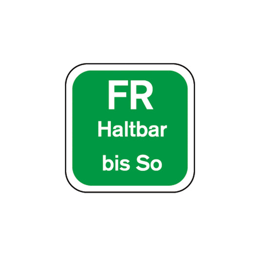 Haltbarkeits-Etiketten "Freitag" - abwaschbar (Grün - 3*250 Stück)