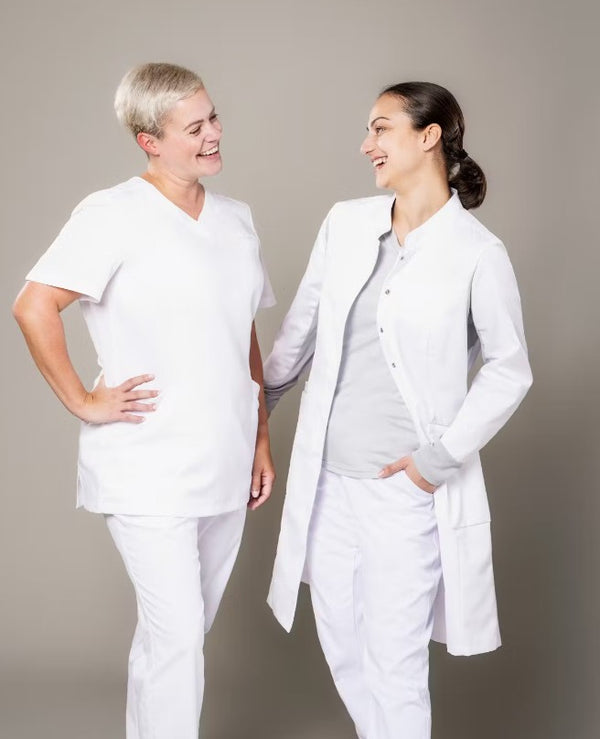 FOCUS MED&CARE Damen Arztkittel - (Langarm) - Weiß - XL