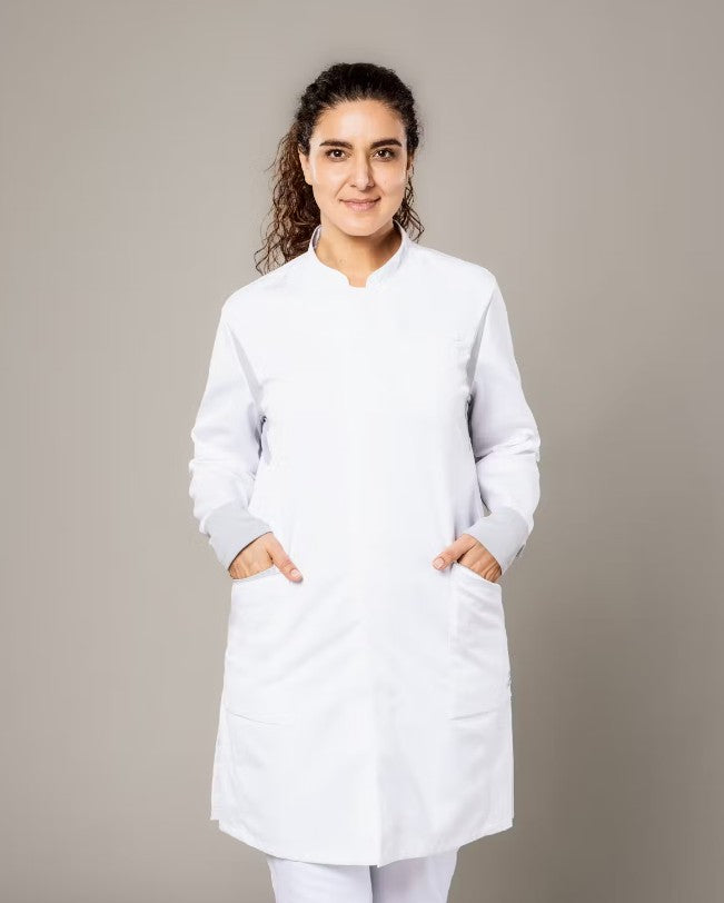 FOCUS MED&CARE Damen Arztkittel - (Langarm) - Weiß - M