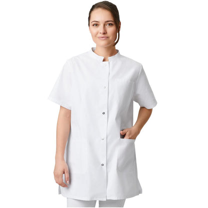 Damen-Arztkittel (Kurzarm) - Weiß - 5XL