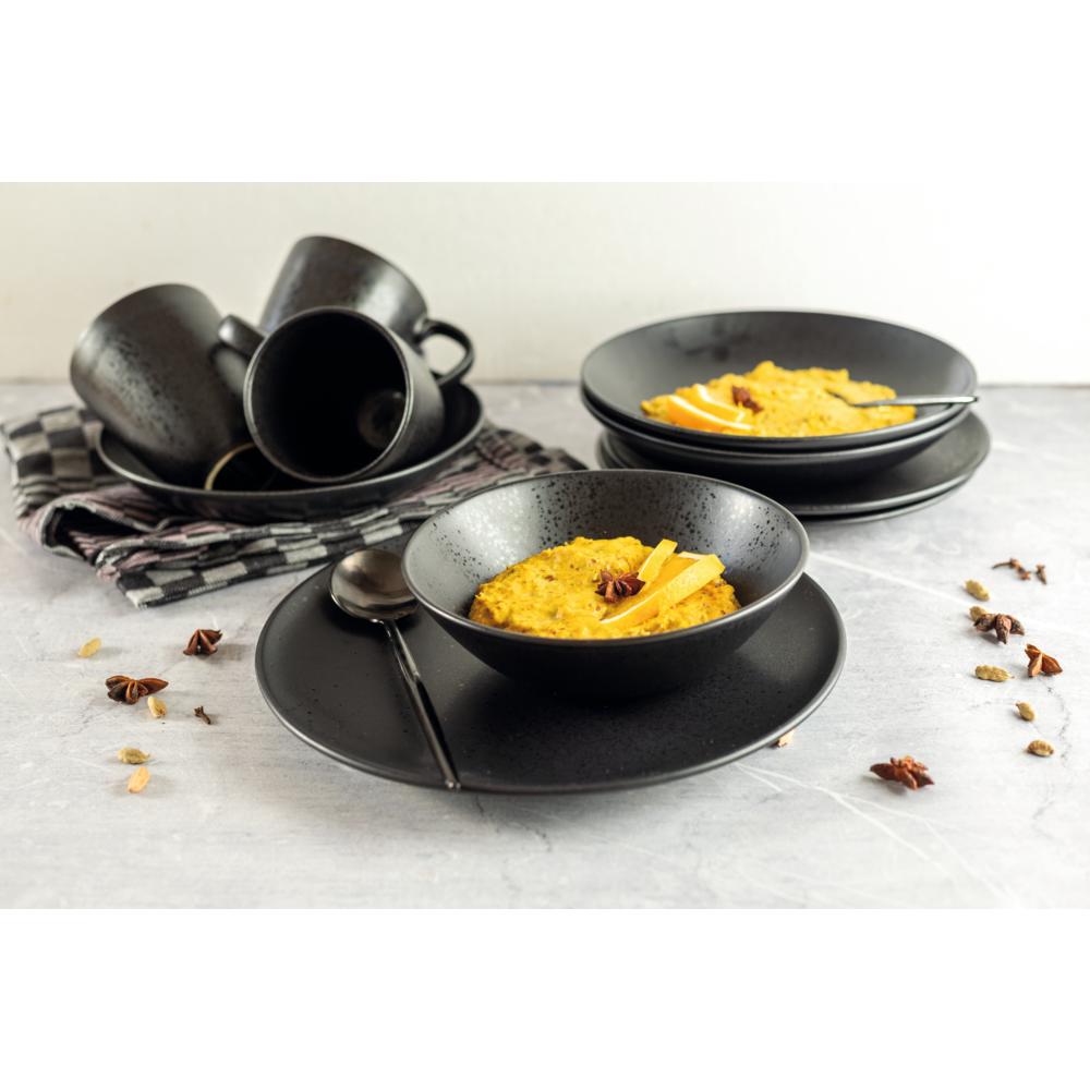 ESSENTIAL Dessertteller - (Ø 22 cm) - Steinzeug - Schwarz