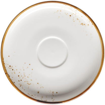 PINTAR Kaffee-Untertasse - (Ø 14 cm) - Weiß mit braunen Punkten