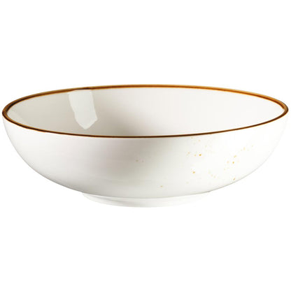 PINTAR Schüssel - 125 cl - (Ø 22 x 6,65 cm) - Weiß mit braunen Punkten