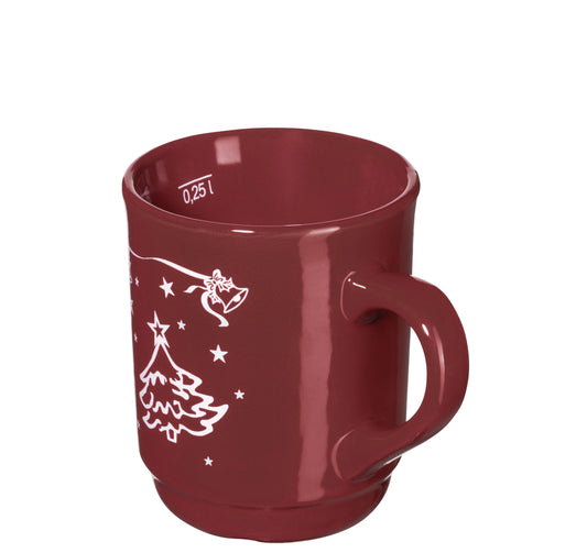 Glühweinbecher WINTERZAUBER -  (Ø 8,2 x 9,7 cm) - geeicht /-/ 0,25 l -Rot
