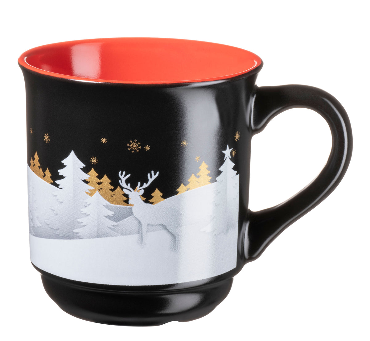 Glühweinbecher WINTERWALD - (Ø 8 x 8,5 cm) - geeicht /-/ 0,2 l - Schwarz