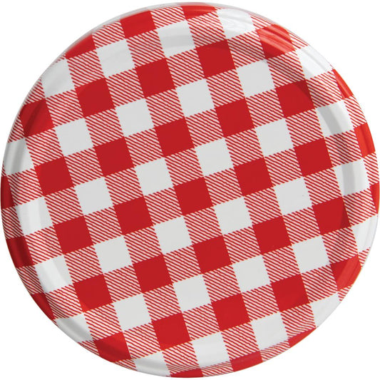 Deckel für Schraubverschluss-Glas Ø 8 cm - Rot-Weiß