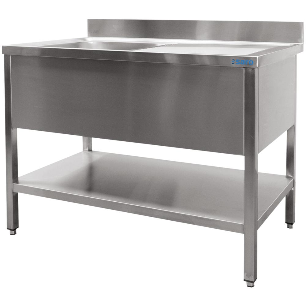 Edelstahl Spültisch - 1 Becken Links - 1200 x 600 x 850 mm