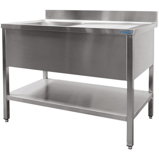 Edelstahl Spültisch - 1 Becken Links - 1200 x 600 x 850 mm